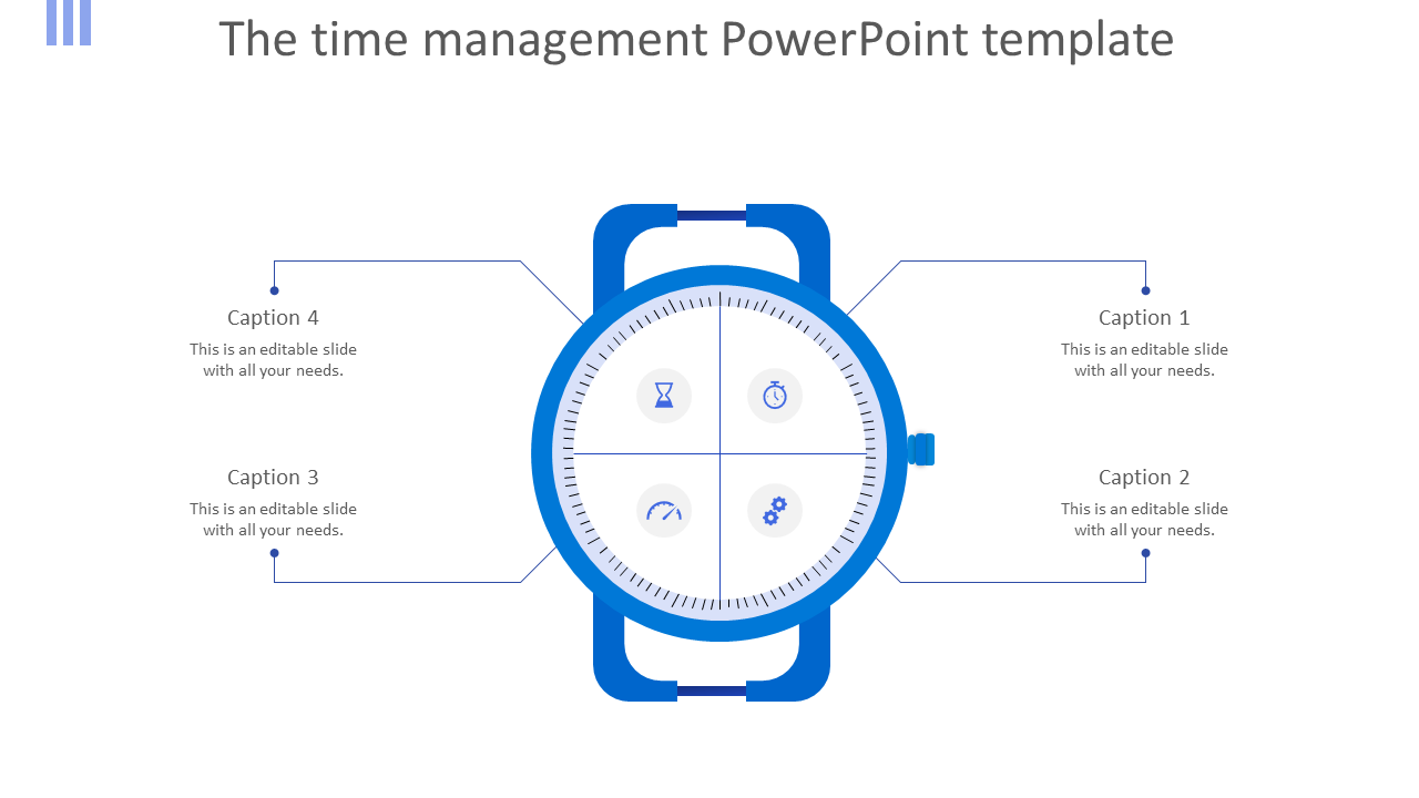 Time management powerpoint template-blue